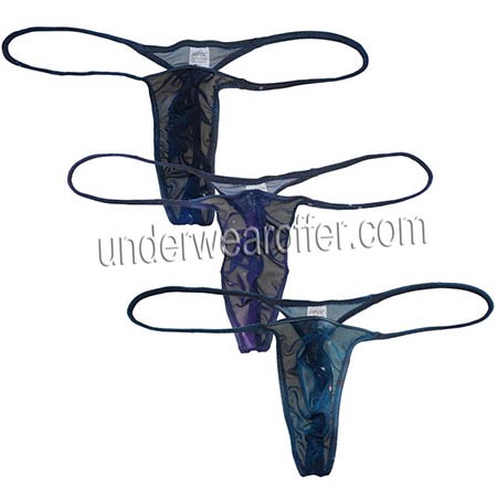 Sexy Men's Starry Sky Mesh Thong Underwear Slim Pouch String Mini Bikini T-Back