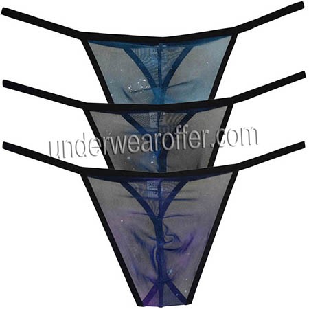 Men See-through Mesh G-string Underwear Skinny Sides Bikini Thong Lingerie Tanga