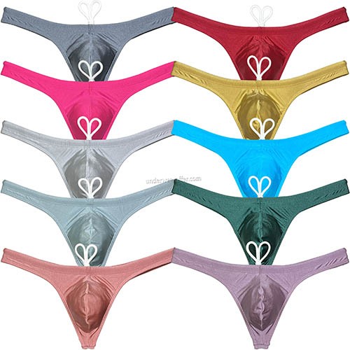 Men's Solid Bikini Swim Thong Swimsuit Shiny Swimwear Tangas Beachwear Surfing UN2293B
