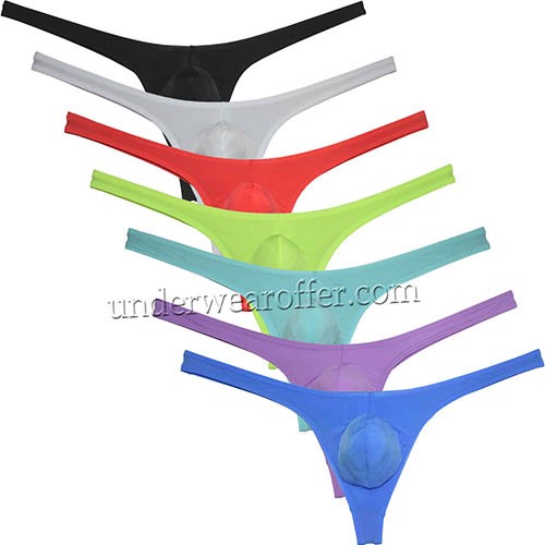Men's Super Thiny Ice Silk Bikini G-string Underwear Low-rise Soft Pouch Thong UN2402