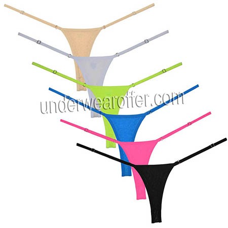 Women Micro Thong String Adjustable Very Low Rise Underwear Perfect Fit Spandex MU762