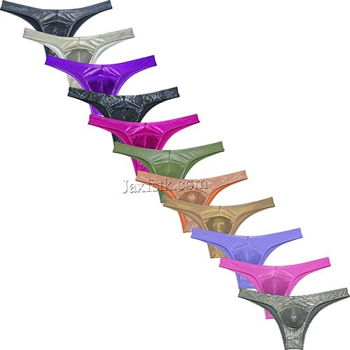 Men's Cheeky Briefs Underwear Gloss Bikini Briefs Low-rise 1/2 Hip Booty Panties MU91