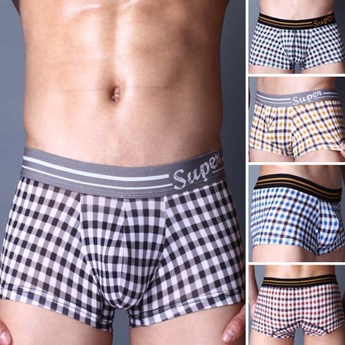 2012 New Sexy Mens Grids Underwear Boxers Briefs MU234