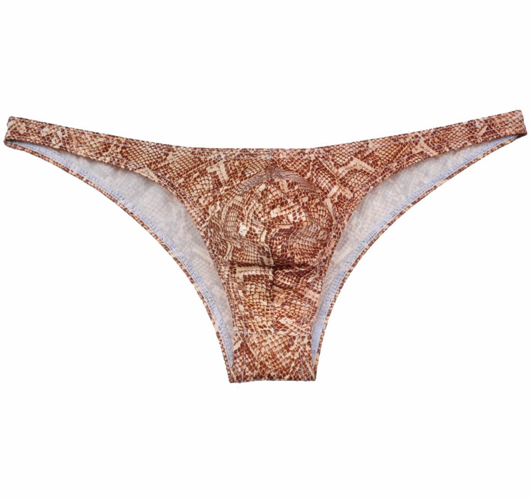 Men's Snakeskin Patter Bikini Briefs Underwear Pouch Briefs Mini Trunk ...