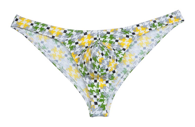 Men's Pouch Bikini Briefs Thong Bottom Brief Back Printed Spandex Underwear MUS206