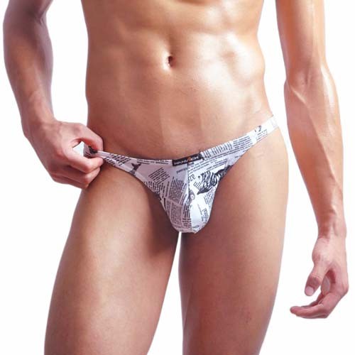 Sexy Men’s Underwear Briefs Thong Newspaper print MU265