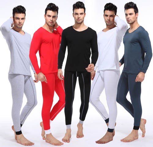 NEW Fashion Men’s Cotton Thermal Set Top & Bottom Underwear Long V-neck T-shirts & Long John 5 Colors Asia Size M L XL XXL AU363