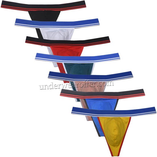 Sexy Underwear Men's Cotton Bikini Thong Soft String Y-Back Elastic Belt Mini Tangas  MU161