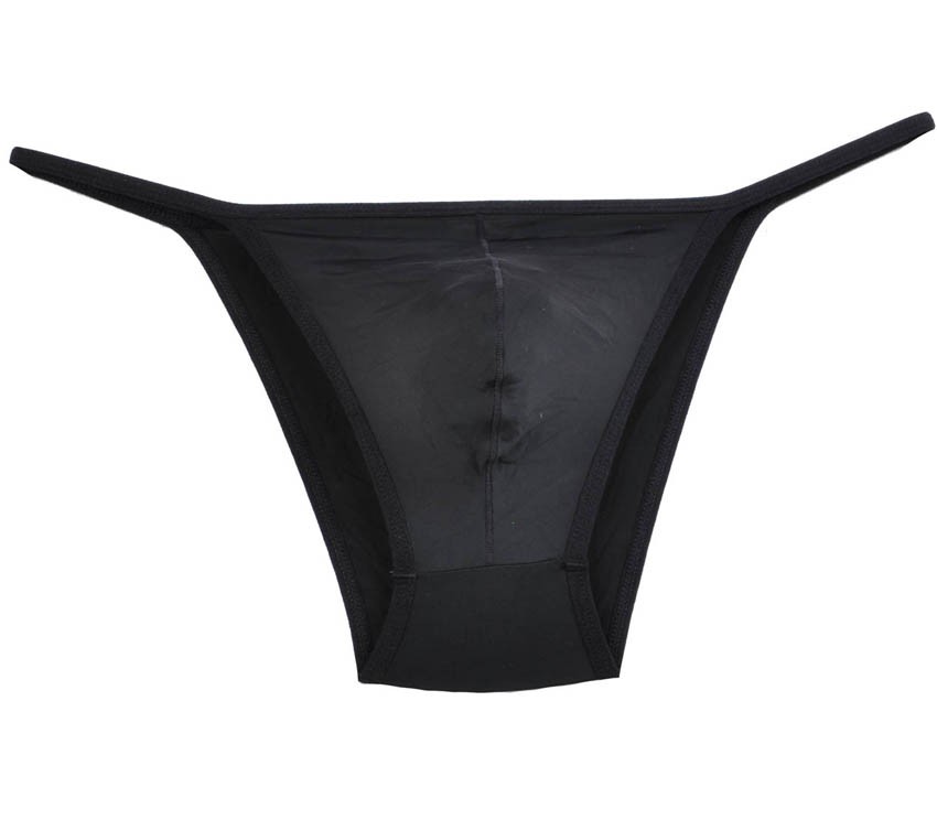 Garde Men's Bikini Brief Underwear Solid Pouch Briefs Rope Silky Thong ...