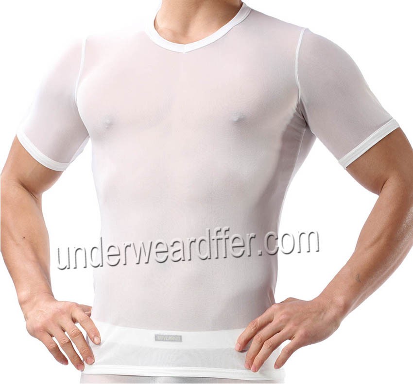 Mens T-shirts Fashion T-Shirt Gym Undershirts Men Mesh See Through ...