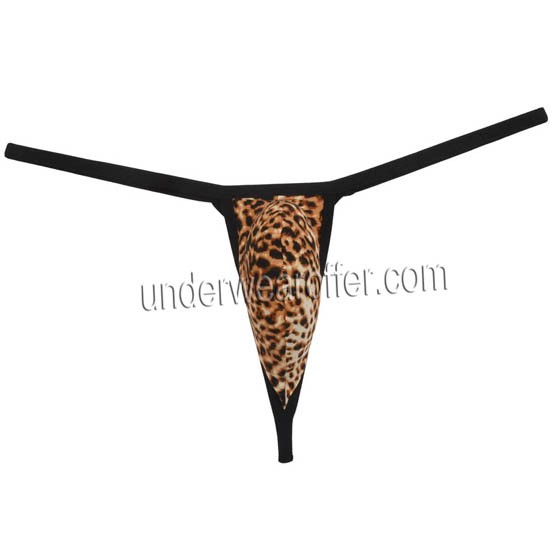 Sexy Men's Underwear G-String Thong Extreme Leopard Print T-Back Micro ...