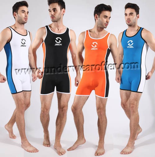 Sexy Men's Sports Fitness Bodybuilding Underwear Wrestling Singlet Leotard Vest MU1934