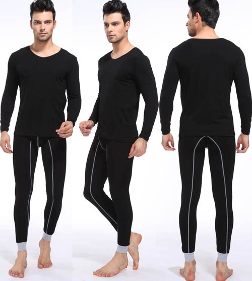 NEW Fashion Men’s Cotton Thermal Set Top & Bottom Underwear Long V-neck ...