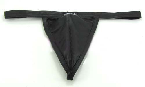 Black Mens sexy Faux leather underwear G-string MU90