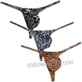 New Men Underwear Sexy Men Leopard Micro Thong  Sectert Bulge Pouch Male Soft String Tanga MU02N