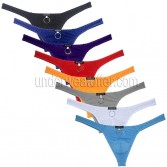 Men Underwear Breath Holes Pouch T-Back Stretchy String Bikini Simple Thong Jockstrap Thong Men G string Lingerie MU2192