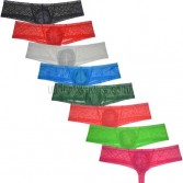 Sexy Tan Swimwear Bikini Boxers Men's See-through Cheeky Underwear Brazilain Cut Shorts MU2255