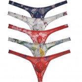 Men's Tempting Colorful Mesh Thong Jockstrap Underwear Male Bulge G-string mens Lingerie Sheer Bikini Tangas MU2271