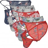 Men's Briefs Colorful Printed Birefs Men Sheer Underwear Transparent Underwear Low Waist Brazilian bikinis MU2274