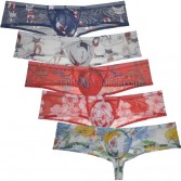 Men Cheeky Boxer Briefs Underwear Brazilain Cut Skimpy Shorts Tan Sheer Swimwear MU2275