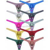 Men's Sports Shiny Thong Underwear Bulge Pouch G-string Balls Out Tangas Jockstrap Size M L XL 10 Colors For Choose UN2299