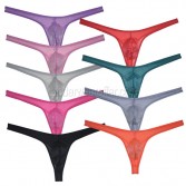 Sexy Pouch T-back Men's Sheer Glass Yarn Bikini Thong Underwear Organdy Tangas MU2301
