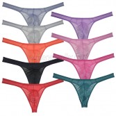 Sexy See-through G-string Men's Sheer Glass Yarn Underwear Swim Pouch Thong Tangas MU2302