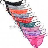 Sexy Men's Glass Yarn Bikini Briefs Underwear Sheer Cheeky Briefs Organdy Pants UN2304