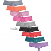 Men's Organdy Cheeky Boxers Thong Underwear Shiny & Soft Brazilain Bikini Briefs UN2305