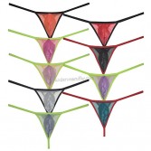 Mens See-through Shiny Mash Bikini Thong Underwear Sheer G-String Organdy T-back UN2306