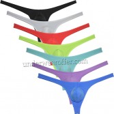 Men's Super Thiny Ice Silk Bikini G-string Underwear Low-rise Soft Pouch Thong UN2402