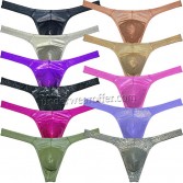 Men Gloss Bikini Thong Underwear Classics T-back Elastic Bulge Pouch Underpants UN289