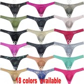 Men's Dazzle Swimwear Soft Swim Thong Drawstring Bathing Suit Sexy Sport Swimsuit Size M L XL UN292B 18 Colors for Choose