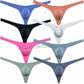 Men's Frosted Ice Silk T-back Underwear Male Sports Bikini Thong Soft Underpants UN3038 M L XL 8 Colors Available