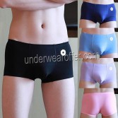Men’s Solid Modal Seamless Boxer Briefs Underwear Soft Shorts Trunks Underpants