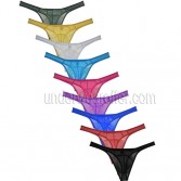 Men's See-through Mesh G-Strings Underwear Thongs Bikini Underpants Tangas MU880-9N