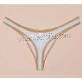 Men Thong Liquid Stretch Micro Underwear Shiny Border Sheer Mesh Mini G-Strings