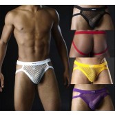 Sexy mesh Mens underwear shorts Briefs Jockstrap MU74