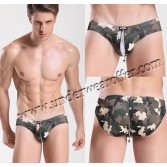Sexy Men’s Smooth Camouflage Boxer Briefs Ornament Zipper Underwear Cool Bottoms Briefs Asia Size M~XL 3 Colors For Choose MU1119