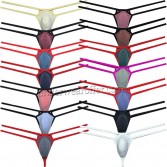 Men's Bulge Pouch String Thong Underwear Ultra-soft T-Back Diamond Back Tangas Size M L XL 14 Colors For Choose UN3012
