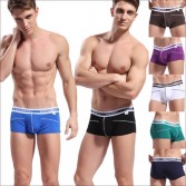 New Bamboo Fiber Men's Sexy Low Waist Tight Boxer Underwear Size S M L XL MU1874