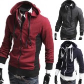 Men’s Stylish Slim Fit Jackets Coats Hoody Size XS~L 3 Color MU1028