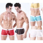Sexy Men’s See-Through Mesh Boxer Short Bottoms Lithe Underwear Boxers Briefs MUI1856