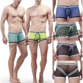 Sexy Men's See-through Stripes Mesh Underwear Hot Pouch Boxers Size S M L XL 6 Colors Offer MU1885