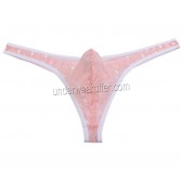 Sexy Men's Candy Colored Fun Lace T-back Underwear See Through Lace Bikini Thong MU249X