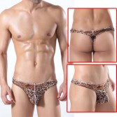 U-Briefs Sexy Leopard Men's Small Mesh Underwear T-Back MU315 M L XL   