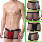 Mens Sexy See-through Big Mesh Underwear Shorts Boxer Brief MU320 M L XL
