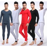 NEW Fashion Men’s Cotton Thermal Set Top  Underwear Long V-neck T-shirts  5 Colors Asia Size M L XL XXL MU363