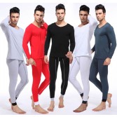 NEW Fashion Men’s Cotton Thermal Set Top & Bottom Underwear Long V-neck T-shirts & Long John 5 Colors Asia Size M L XL XXL AU363