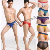 New Sexy Men’s See Through Mesh Bikinis Boxer Briefs Underwear Bulge Pouch Sheer Briefs Size S M L 8 Colors For Choose MU887